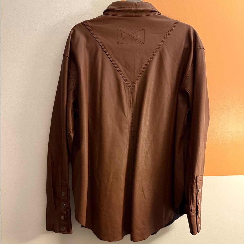 Free People Easy Rider Faux Leather Shacket NWOT M - Picture 8 of 11
